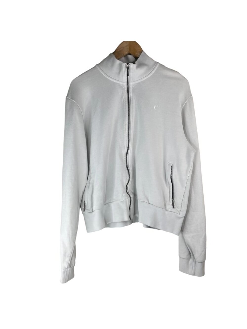 ZYIA Sweatshirt XXL Active Full Zip White Mock Neck Active Cottonn Yoga Gym - Picture 1 of 6